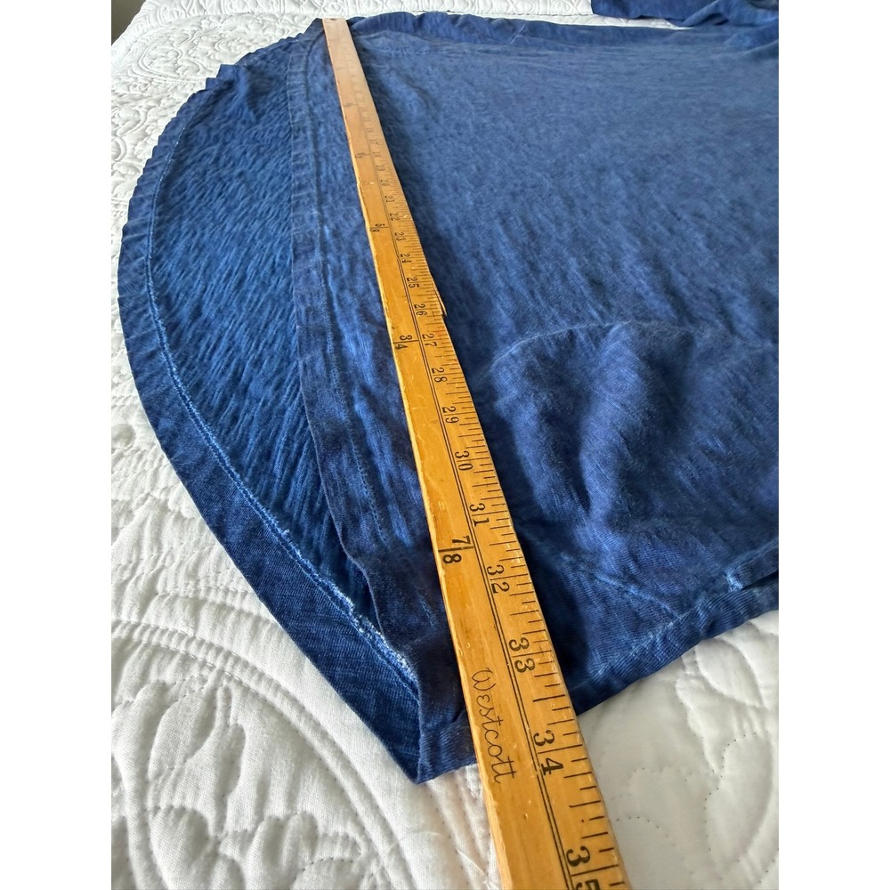 LOGO Lori Goldstein Blue Slub Knit Tunic Top V-Neck Pockets NIKA A546430 3X - Picture 5 of 11